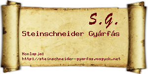 Steinschneider Gyárfás névjegykártya